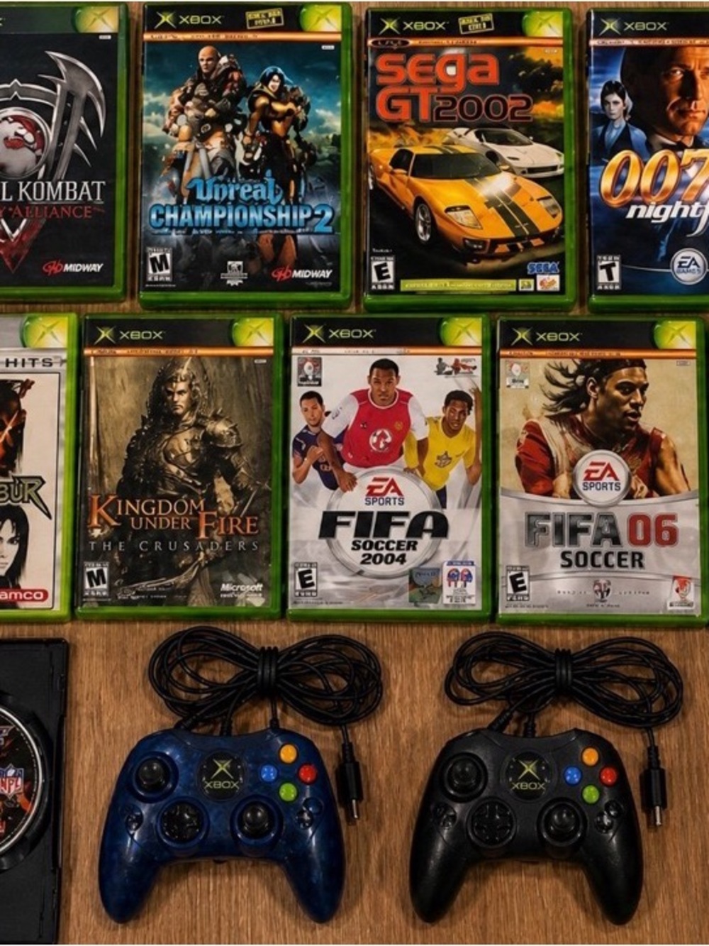 Xbox Game Lot + Controllers OG & Xbox One Halo Mortal Kombat COD FIFA Madden